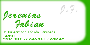 jeremias fabian business card